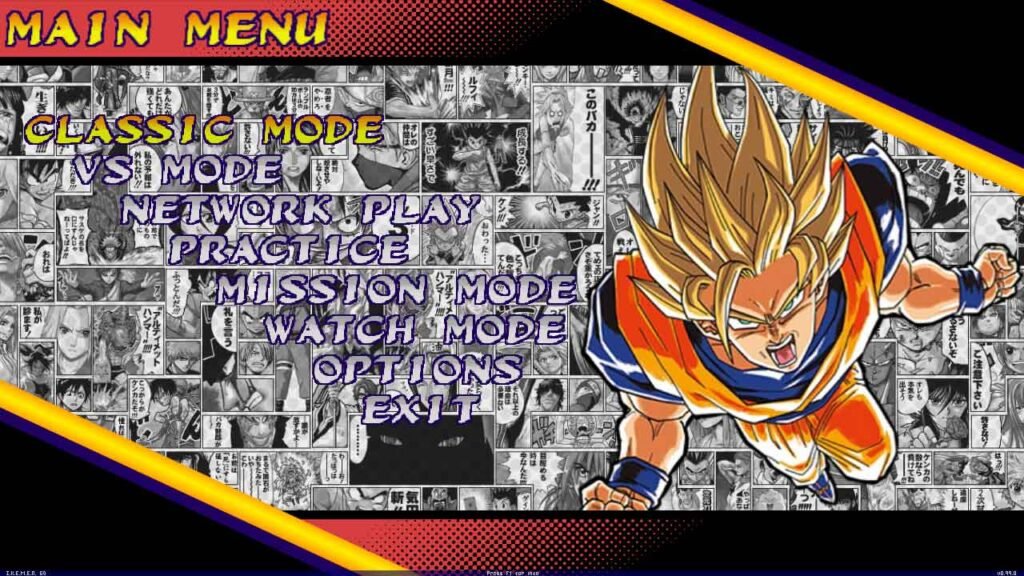 Anime Mugen Academy X Stardust Main menu